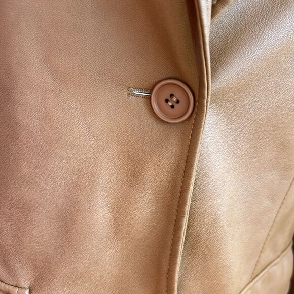 Avec Les Filles Faux Leather Single-Breasted Two-Button Oversized Jacket size S - Picture 3 of 9